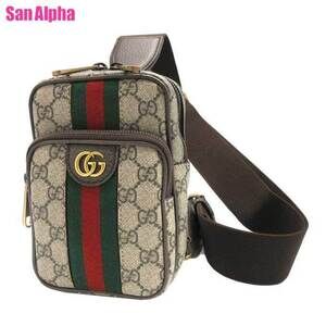 Gucci OPHIDIA GG MARMONT SUPREME Line Body Bag Tan Multi